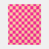Geruite vierkanten perzik heet roze geometrische r fleece deken (Voorkant)