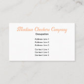 Geruite vierkanten perzik wit retro Monogram Visitekaartje (Achterkant)