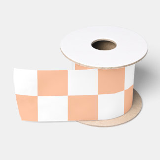 Geruite vierkanten perzik witte geometrische retro lint