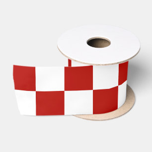 Geruite vierkanten rood wit geometrisch retro lint