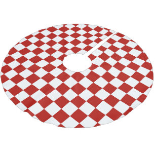 Geruite vierkanten rood wit geometrische retro kerstboom rok