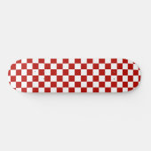 Geruite vierkanten rood wit geometrische retro skateboard (Horizontaal)