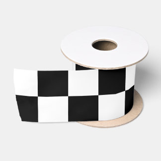 Geruite vierkanten zwart en wit geometrisch retro lint
