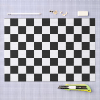 Geruite vierkanten zwart-wit geometrische retro tissuepapier