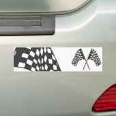 geruite vlag bumpersticker (Op auto)