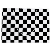 Geruite vlag grote geschenkzak groot cadeauzakje (Achterkant)