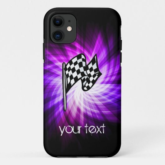 Geruite vlag; paarse Case-Mate iPhone case (Achterkant)