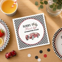 Geruite Vlag Raceauto Eerste Ronde Baby Jongen
