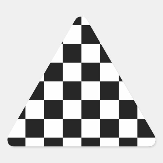 Geruite vlag Racing Design Schaakbord Driehoek Sticker (Voorkant)