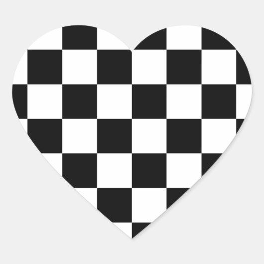 Geruite vlag Racing Design Schaakbord Hart Sticker (Voorkant)