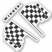 Geruite vlaggen Sport Sticker (Voorkant)