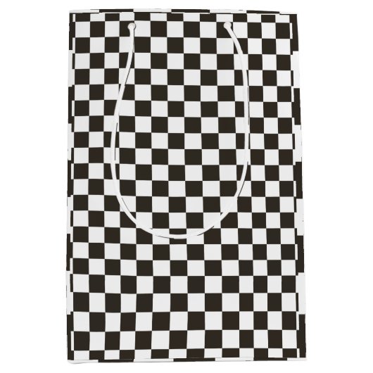 Geruite vlaggenpatroon medium cadeauzakje (Voorkant)