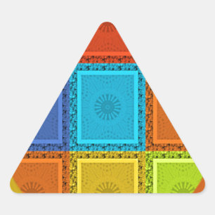 Geruite Whirl Art Print Driehoek Sticker