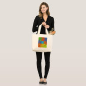 Geruite Whirl Art Print Grote Tote Bag (Voorkant (model))