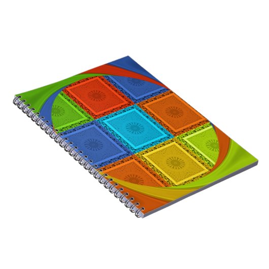 Geruite Whirl Art Print Notitieboek (Rechterzijde)