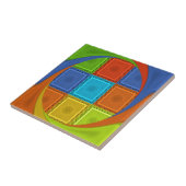 Geruite Whirl Art Print Tegeltje (Zijkant)