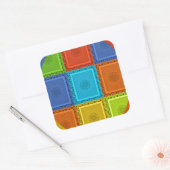 Geruite Whirl Art Print Vierkante Sticker (Envelop)