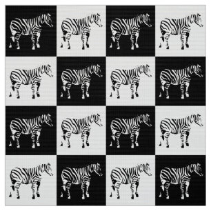 Geruite zwart-witte Zebra Stof