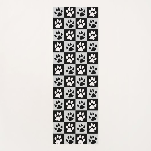 Geruite zwarte witte poten en klauwen yogamat (Voorkant)