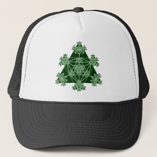 Gesacred Geometry: Groene driehoeken: Trucker Pet (Voorkant)