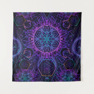 Gesacred Geometry naadloos patroon. Hindu-symbolen Wandkleed