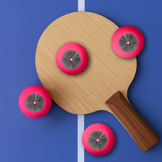  gesacreerd hart - Grijs en witte koolzuur Rad Pingpongballen