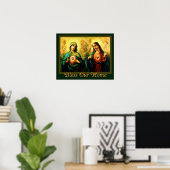 Gesacreerd hart & immaculair hart thuisverzegeling poster (Thuiskantoor)