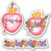 Gesacreerde en geïmproviseerde hartRozen Sticker (Voorkant)