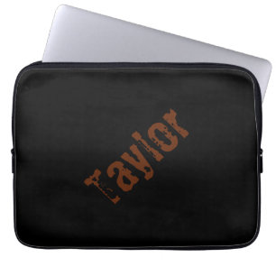 Geschaafde naam tablet hoes (Zwart & Roest)