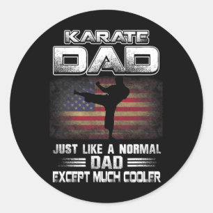 Geschaafde vlag Karate Papa Vaderdag Cadeau T-shir Ronde Sticker