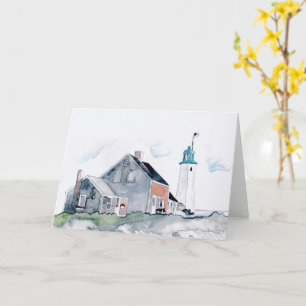Geschaalde vuurtoren notiecard (blanco binnen) kaart