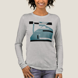 Geschaduwde Teal Zwarte Tribale Kunst Mozaïek Abst Tri-Blend Shirt