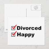 Gescheidene en gelukkige briefkaart (Voorkant / Achterkant)