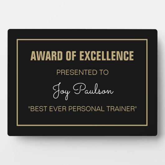 Geschenk! Best Personal Trainer tabletop plaque Fotoplaat (voorkant)