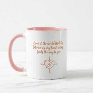 Geschenk Kompas Voor Lange Afstandsrelatie Hart Mok