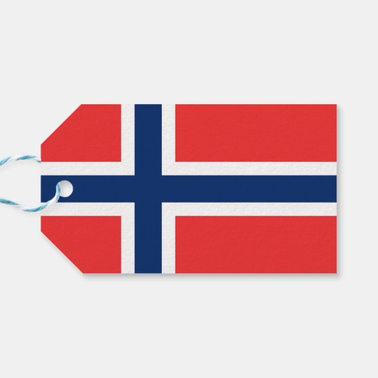 Geschenk Label met Vlag van Noorwegen Cadeaulabel (Achterkant Horizontaal)
