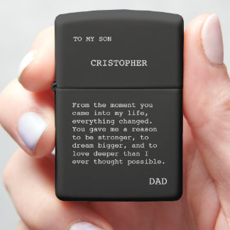 Geschenk met persoonlijke boodschap voor zoon of d