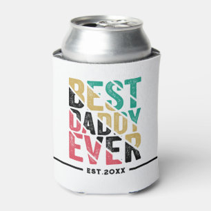 Geschenk van kind aan vader moderne typografie blikjeskoeler