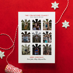 Geschenk verpakt Jaar in Review Foto Vakantie Kaar Feestdagenkaart