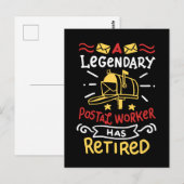 Geschenk voor gepensioneerde postbeambte postbode briefkaart (Voorkant / Achterkant)