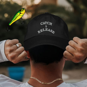 Geschenk voor het vangen en loslaten van op maat g geborduurde pet