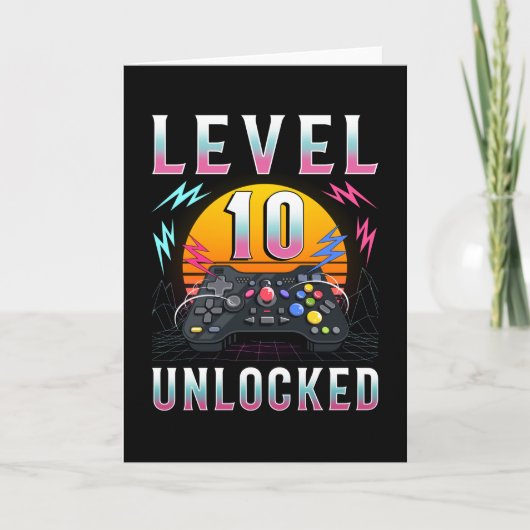 Geschenk voor level 10 ontgrendeld gamen kaart (Voorkant)