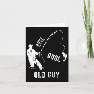 Geschenk voor vintage visser Oude man die vissen  Kaart