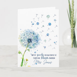 geschenk voor waardering leraar paardenbloem vinge kaart