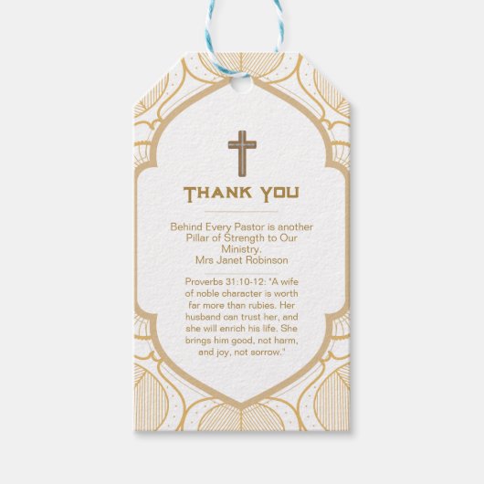 ✝️ Geschenk voor waardering voor de predikantsvrou Cadeaulabel (Voorkant)