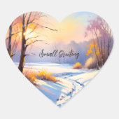 Geschenkaufkleber Winterlandschaft Morgenlicht Hart Sticker (Voorkant)