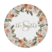 Geschenkboard met gebloemen en monogram snijplank (Voorkant)