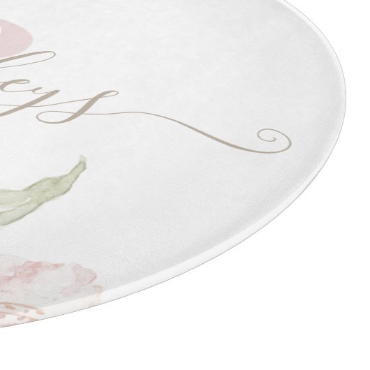 Geschenkboard met waterverf bloemen en monogram snijplank (Hoek)