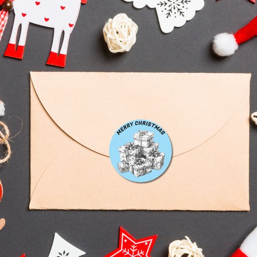  geschenkdozen Baby Blue Ronde Sticker