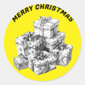 geschenkdozen Neon Yellow Ronde Sticker (Voorkant)